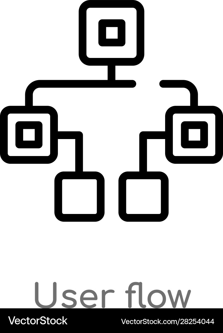 Outline user flow icon isolated black simple line vector image