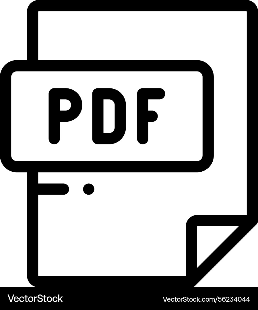 Pdf file icon thin linear style design isolated Pdf file icon thin linear style design isolated vector image