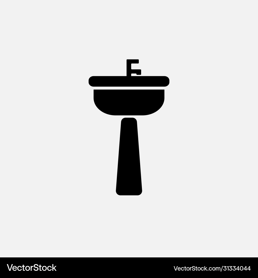 Sink unit simple modern icon design Vector Image