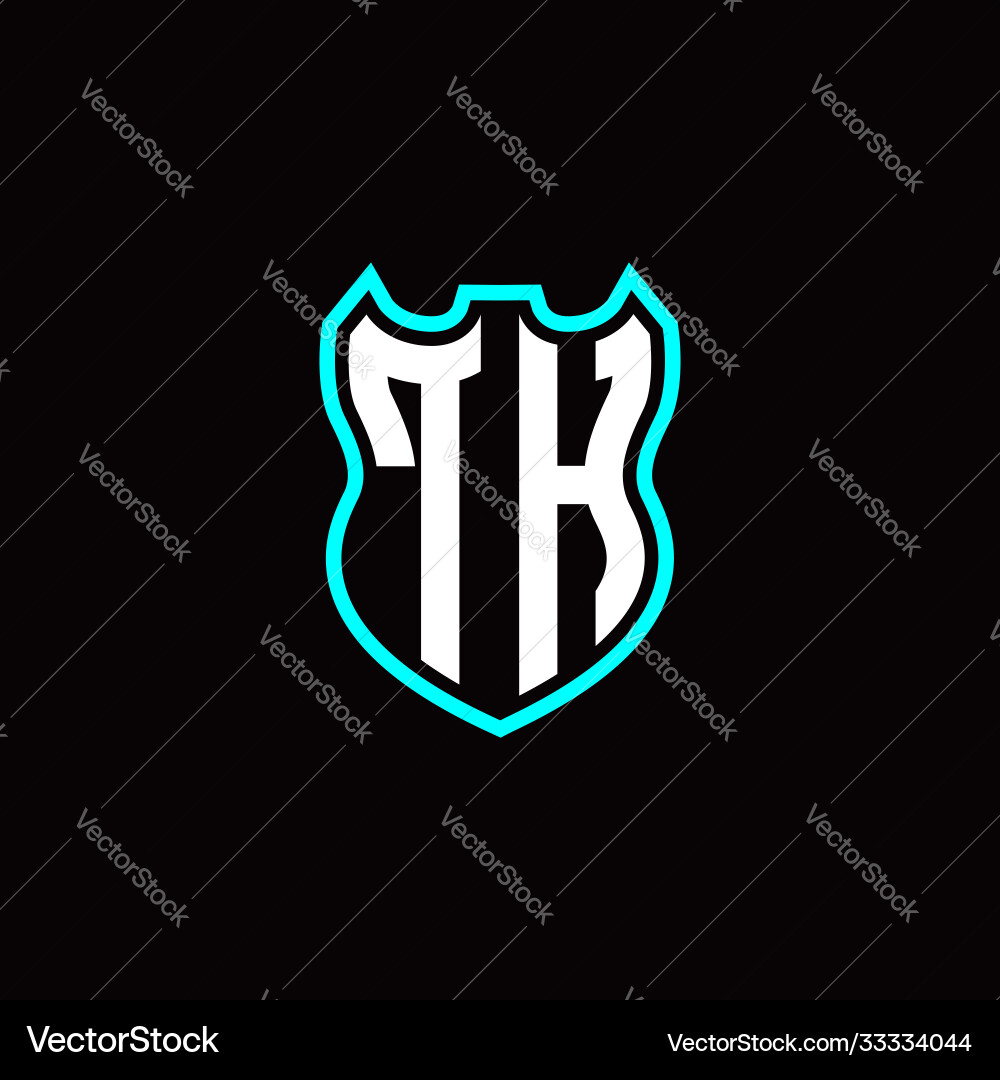 T h initial logo design with shield shape T h initial logo design with shield shape vector image