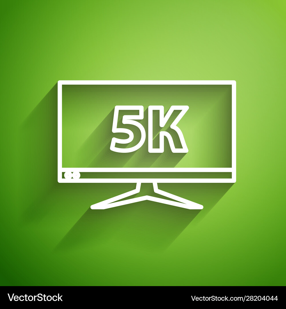 White line computer pc monitor display with 5k White line computer pc monitor display with 5k vector image