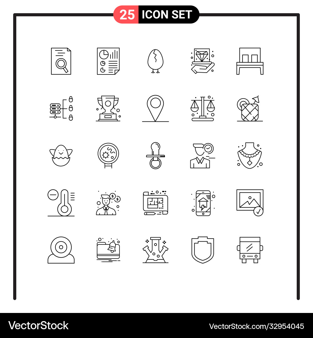 25 universal lines set for web and mobile Vector Image