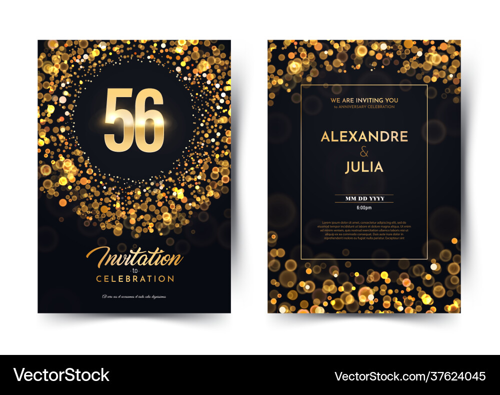 56 Jahre Geburtstag schwarzes Papier Luxus 56 Jahre Geburtstag schwarzes Papier Luxus vektorbild