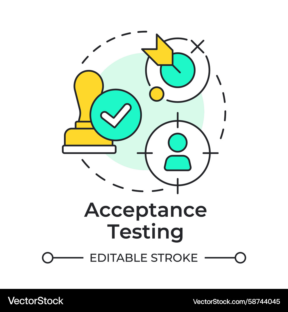 Acceptance testing multi color concept icon Acceptance testing multi color concept icon Vector Image