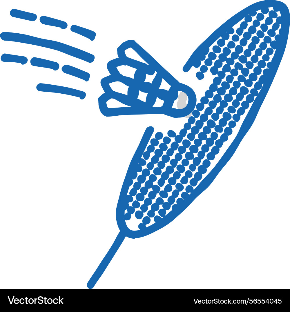 Action shuttlecock racket icon doodle Action shuttlecock racket icon doodle Vector Image