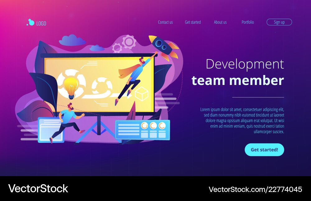 Agile project managementconcept landing page Agile project managementconcept landing page vector image