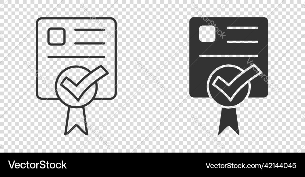Approve certificate icon in flat style document Vector Image