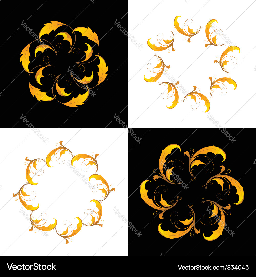 Autumn Leaf Vignettes Vector Image