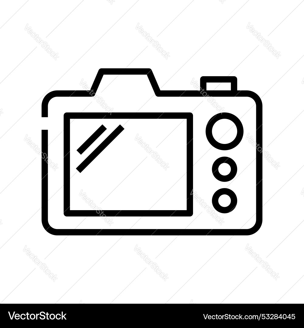 Camera icon outline style design isolated Camera icon outline style design isolated vector image
