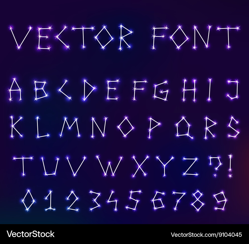 Celestial Star Font - Nacht Sky Vektorbild