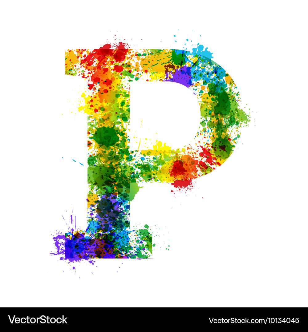 Colorful Paint Splatter Font vector image