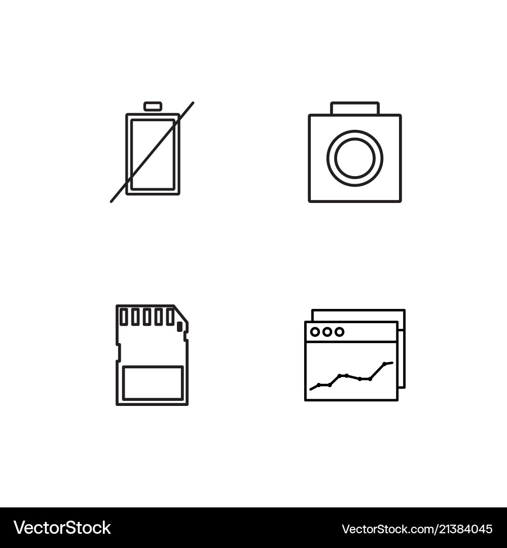 Electrical devices linear icons set simple vector image