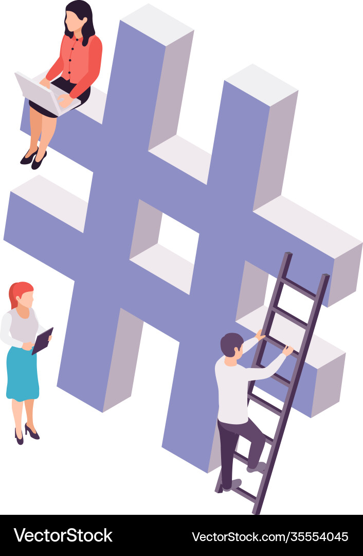 Isometric blogging concept Royalty Free Vector Image