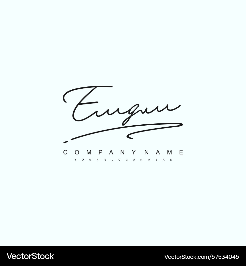 Minimal signature logo design with eg initials Minimal signature logo design with eg initials Vector Image
