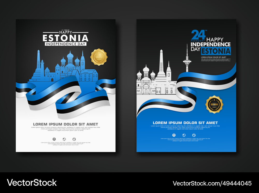 Poster Design Estonia glückliche Unabhängigkeit Tag Poster Design Estonia glückliche Unabhängigkeit Tag Vektorbild
