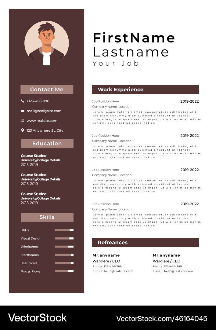 Professional cv and resume template - Professional Cv And Resume Template Vector 46164045