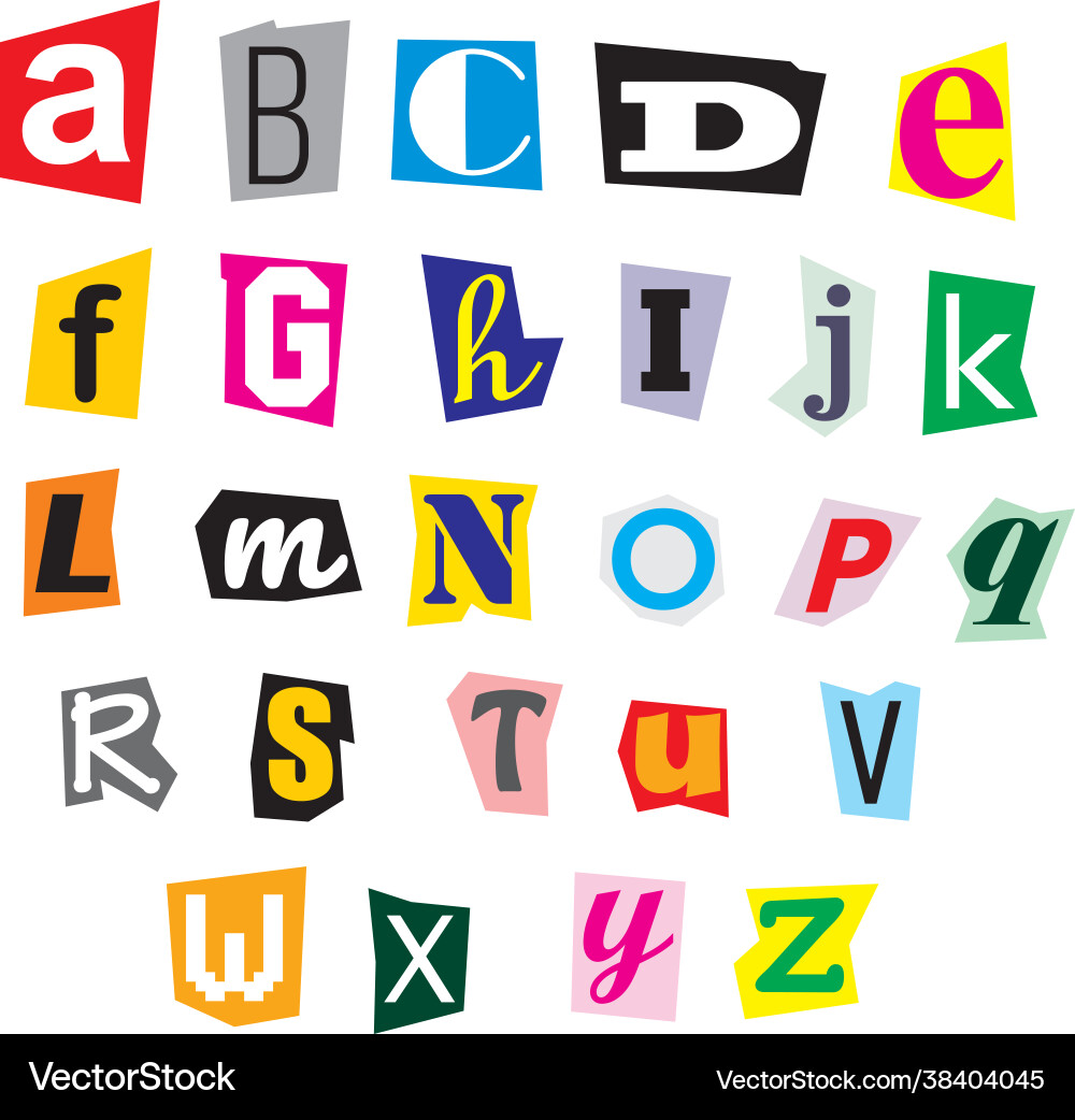 Ripped Letter Collage Vector Image