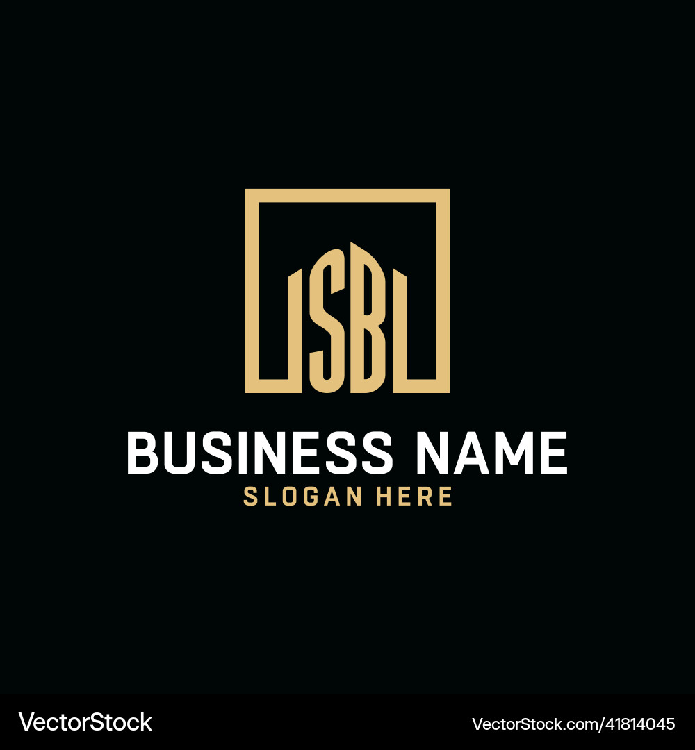 Sb initial monogram logo design with square shape Sb initial monogram logo design with square shape Vector Image