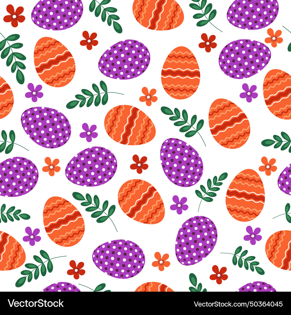 Seamless pattern with creative easter eggs Vector Image