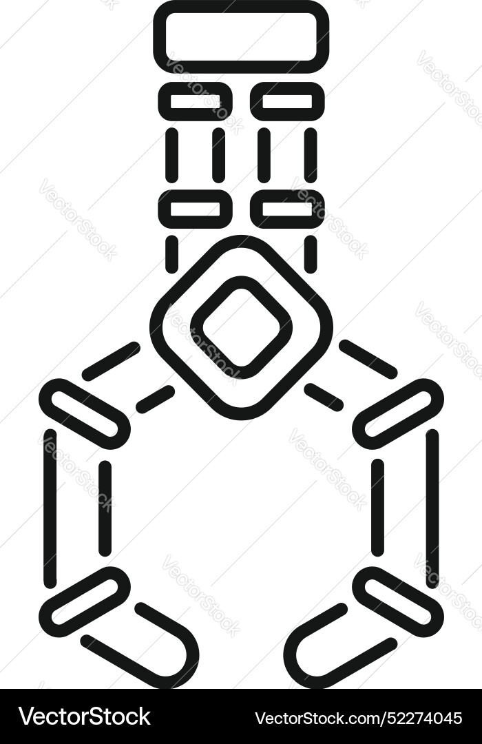 Simple icon of a robotic arm picking up an object Simple icon of a robotic arm picking up an object Vector Image