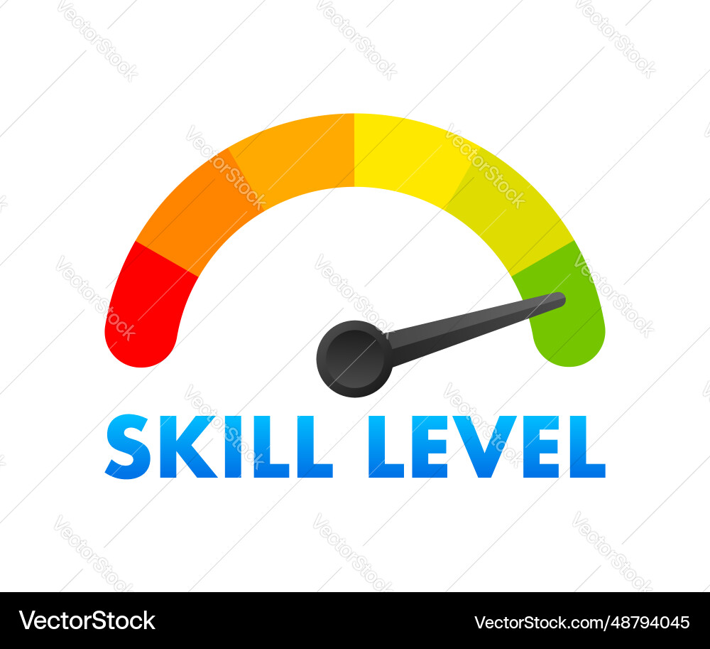 Skill level meter measuring scale Skill level meter measuring scale vector image