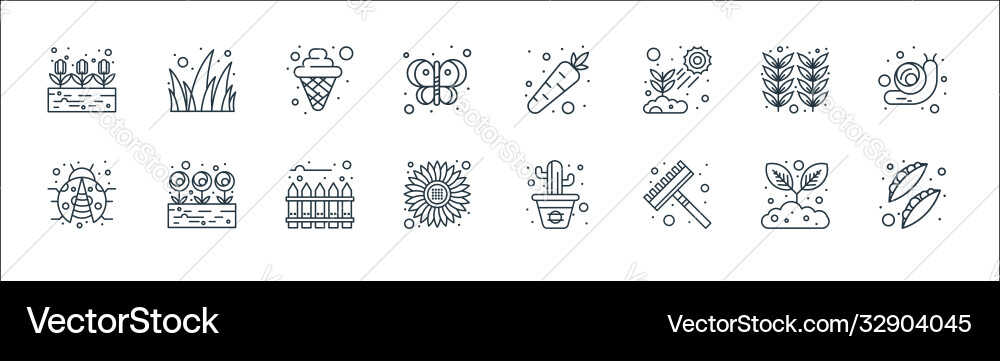 Spring line icons linear set quality Spring line icons linear set quality vector image
