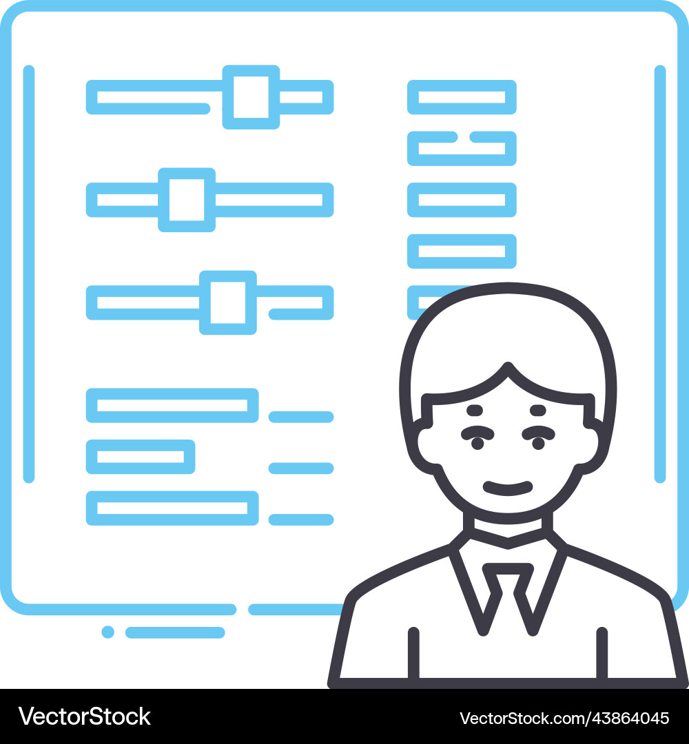 Trader line icon outline symbol Trader line icon outline symbol vector image