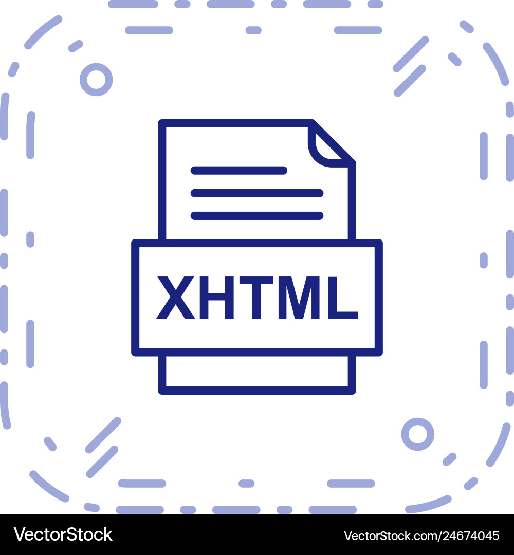 Xhtml file document icon vector image