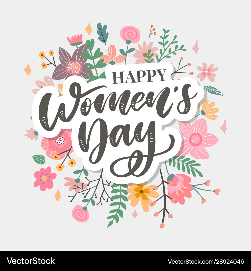 8 march happy womans day congratulation card 8 march happy womans day congratulation card vector image