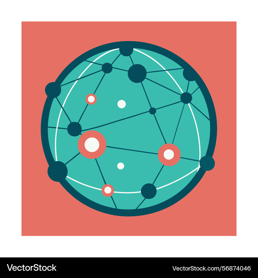 Abstract of network connections inside a sphere vector image