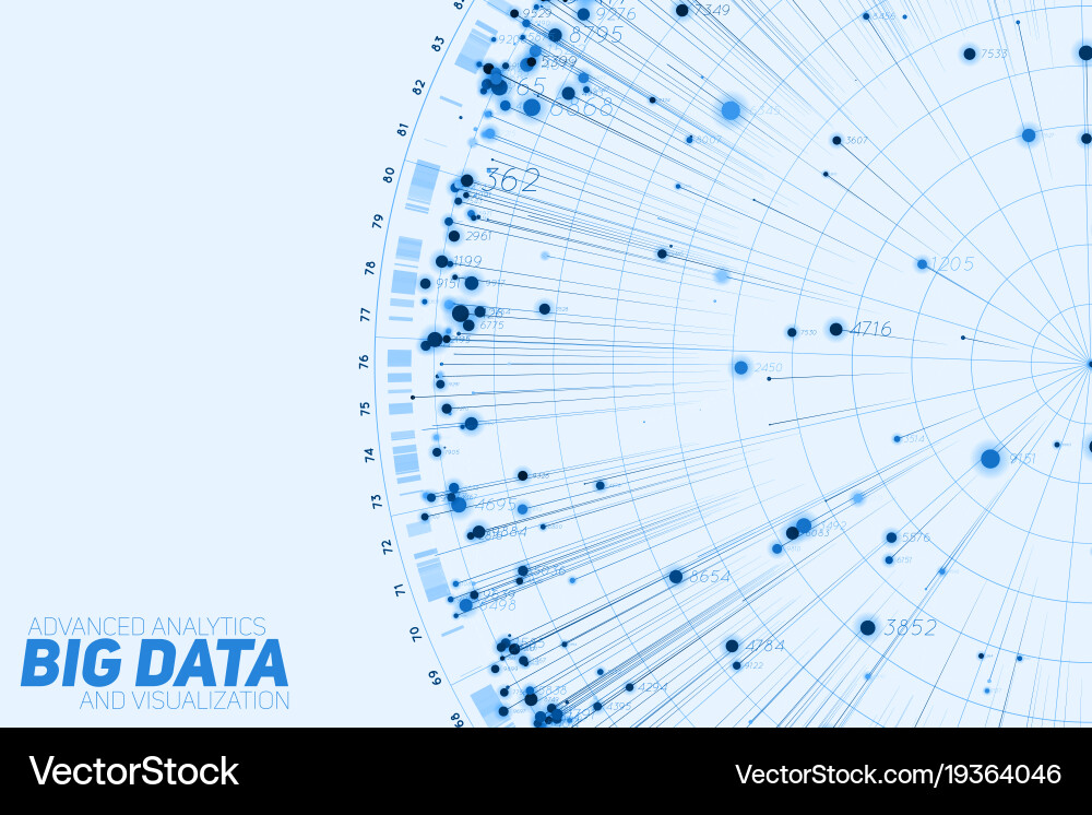 Blue Data Network Abstract Visualization vector image