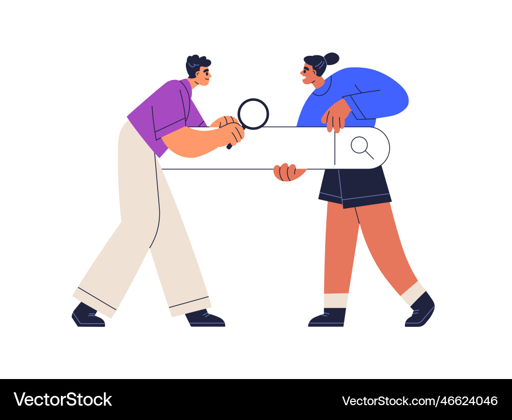 Browsing internet with search bar engine online vector image