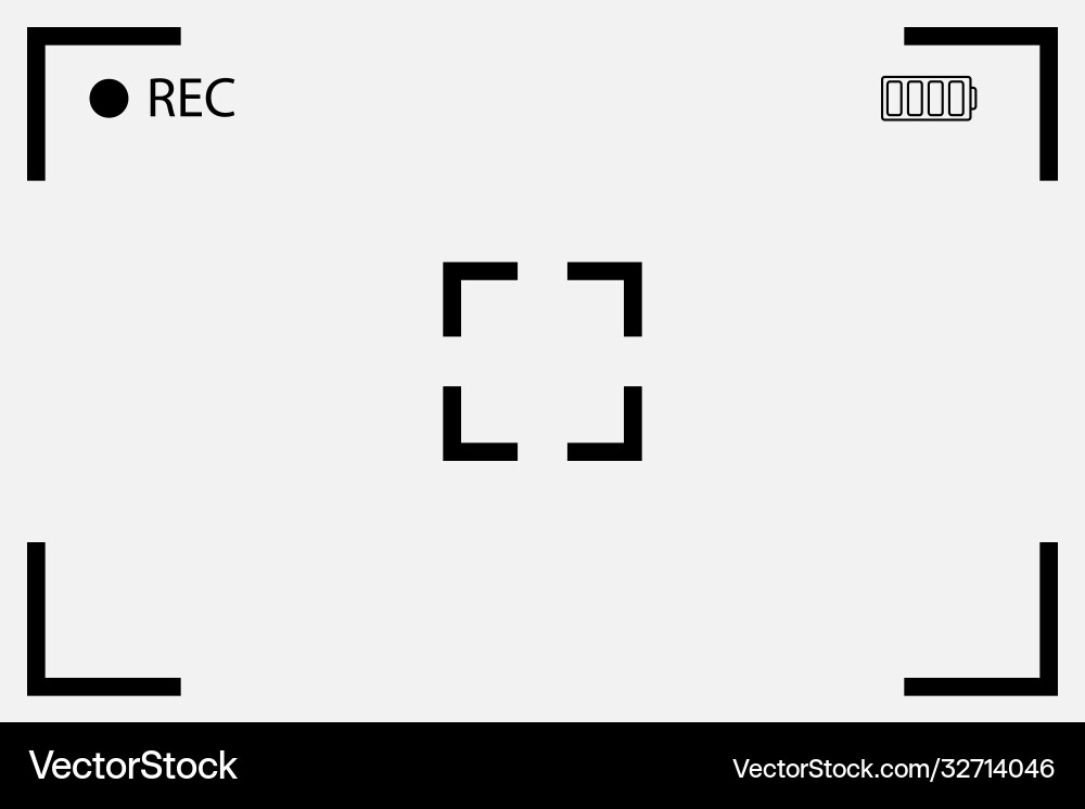Camera frame rec interface viewfinder Vector Image