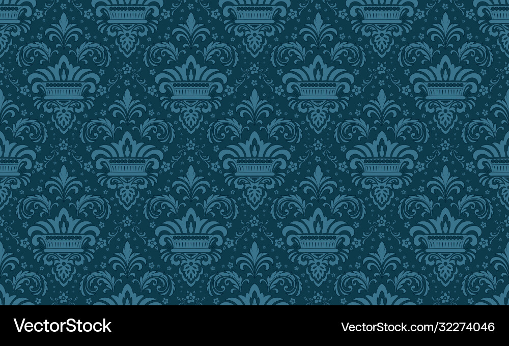 Damask seamless pattern element classical Damask seamless pattern element classical vector image