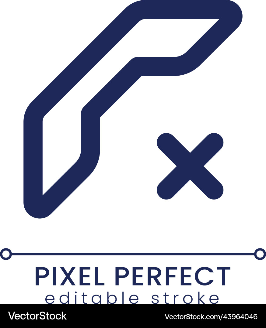 Decline call pixel perfect linear ui icon Decline call pixel perfect linear ui icon vector image