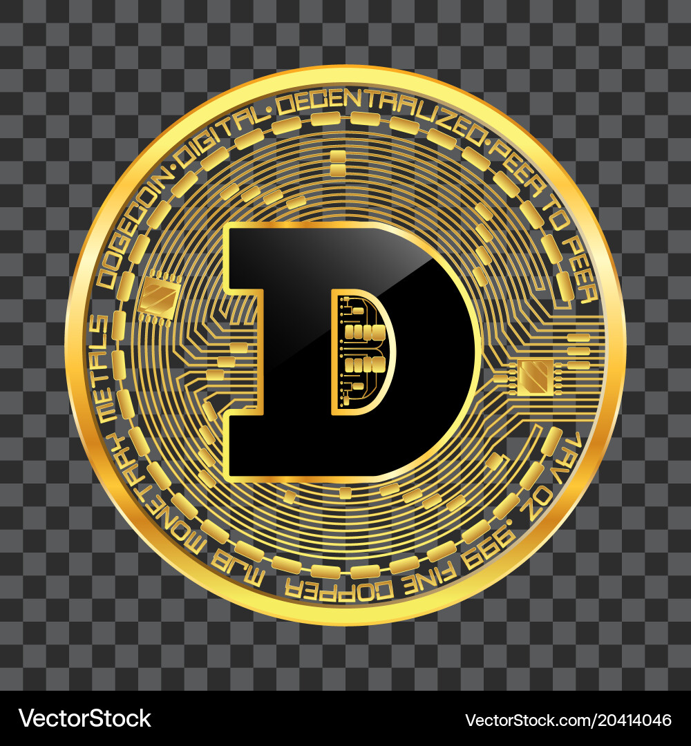 Dogecoin Golden Coin Symbol – Royalty-Free Vector | VectorStock