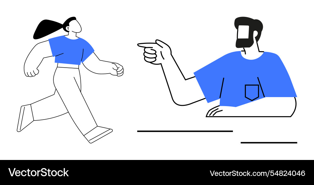 Dynamic interaction between two characters Dynamic interaction between two characters Vector Image
