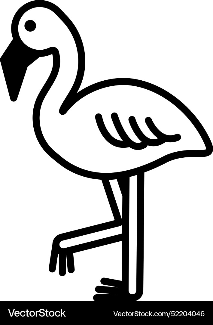 Flamingo in line icon style Flamingo in line icon style Vector Image