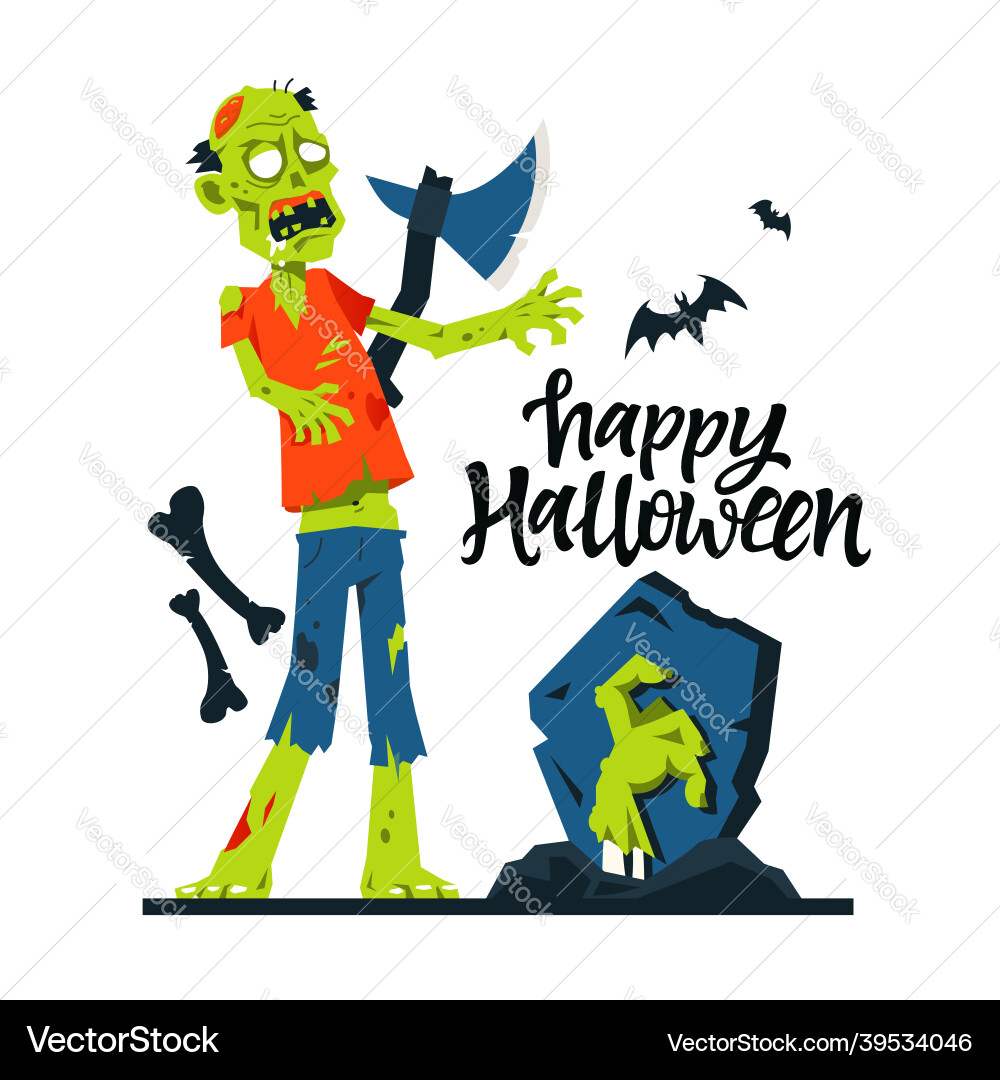 Happy halloween - modern cartoon style colored Happy halloween - modern cartoon style colored vector image