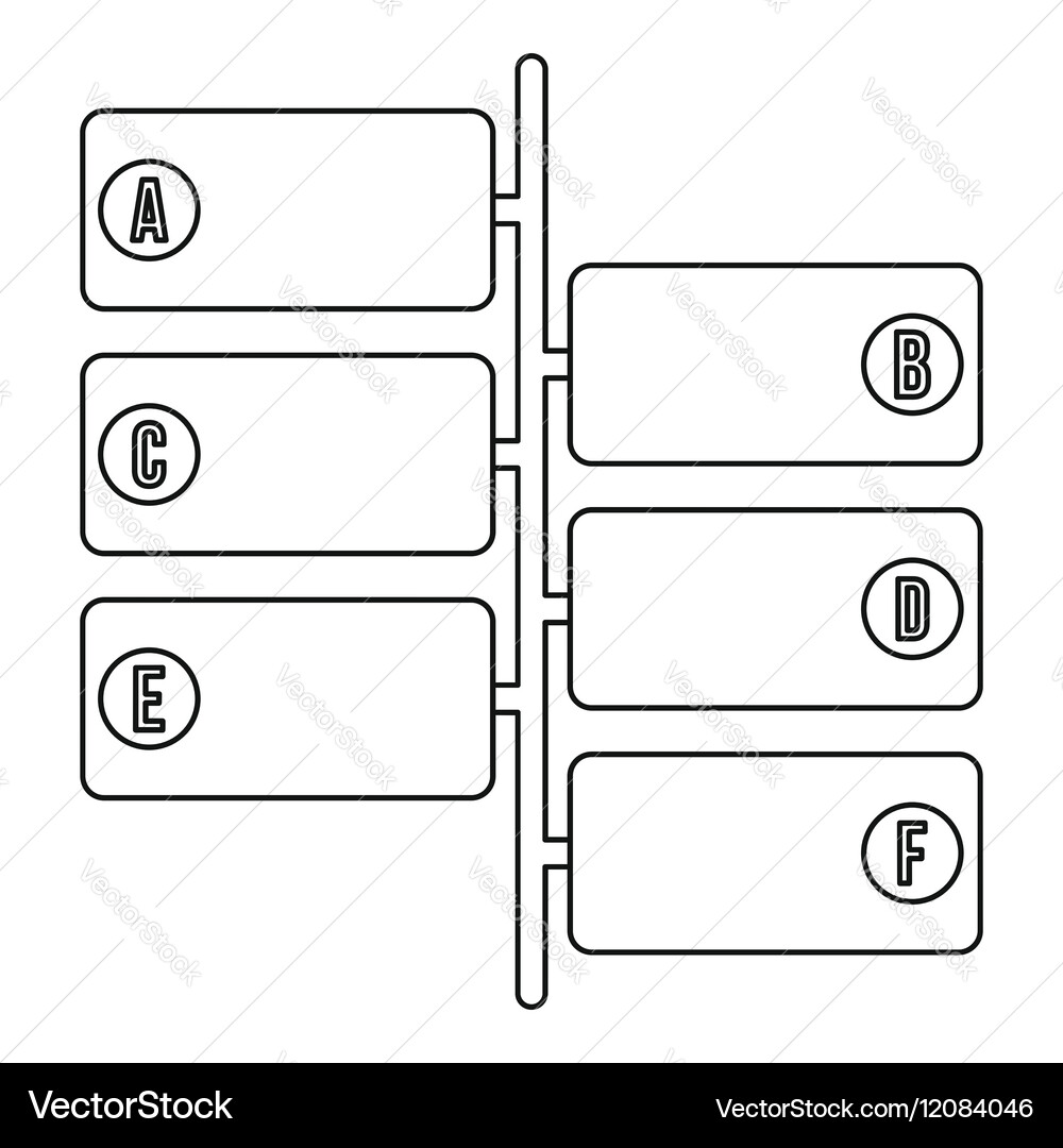 Infographic blocks on signpost icon outline style vector image