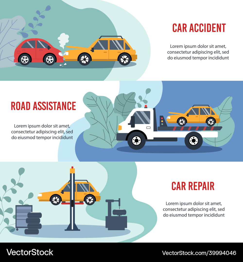 Motorversicherung Konzept Auto Unfall Reparatur Motorversicherung Konzept Auto Unfall Reparatur vektorbild