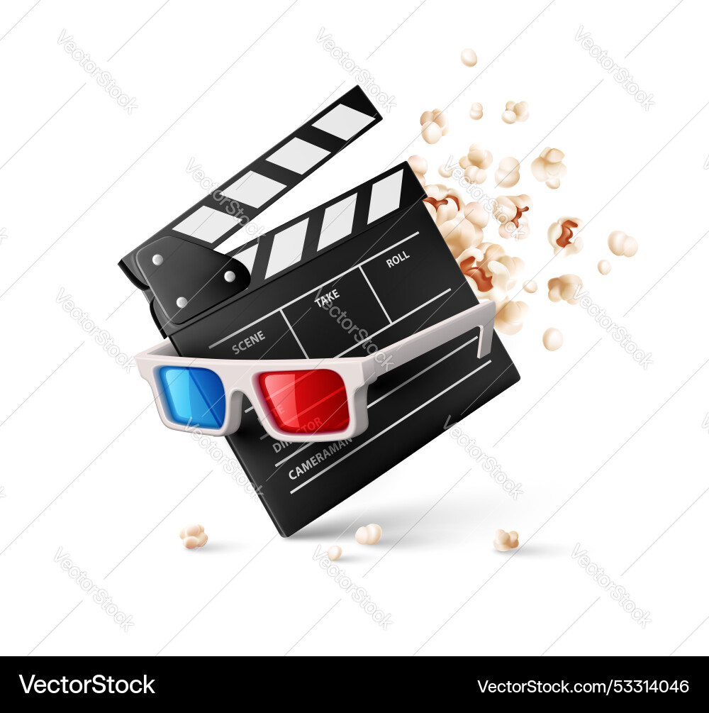 Movie clapperboard film directors clapboard Movie clapperboard film directors clapboard vector image