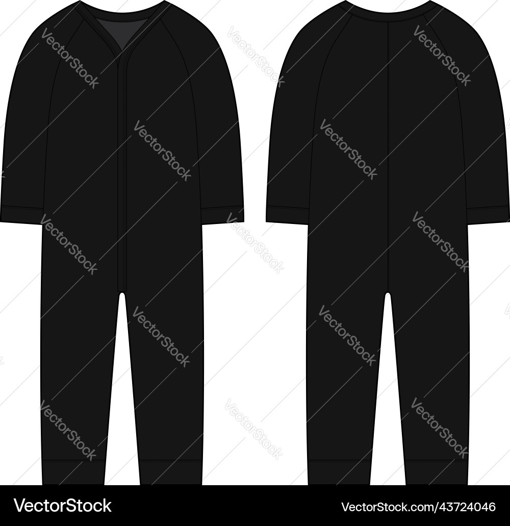 Onesie with a long sleeves infant romper black Vector Image