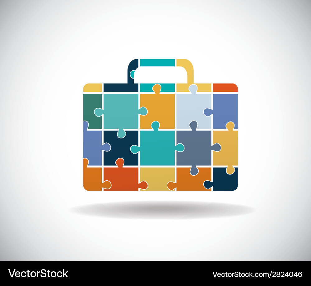Puzzle Suitcase - Color Blocks vector image