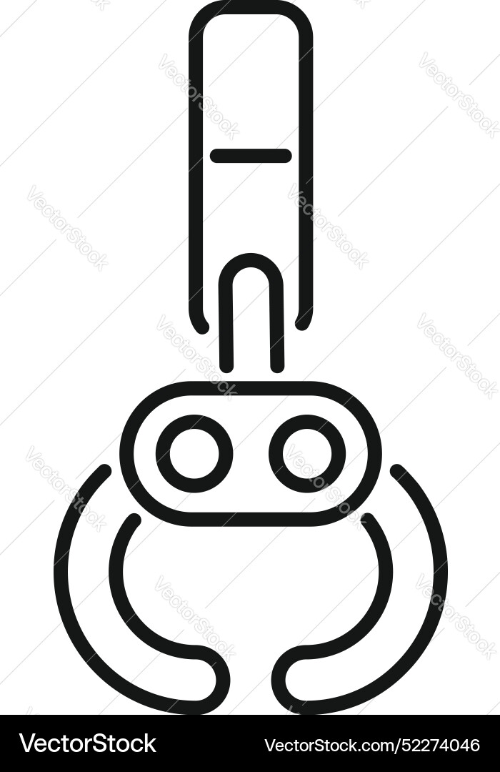Robotic arm gripper picking up object icon Robotic arm gripper picking up object icon vector image