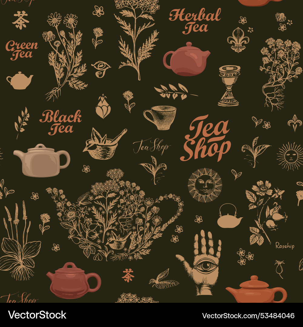 Seamless pattern with clay teapots Seamless pattern with clay teapots vector image