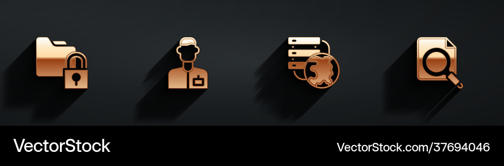 Set folder and lock analyst engineer network Set folder and lock analyst engineer network vector image