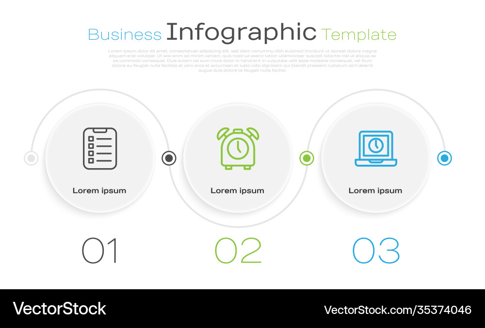 Set line to do list or planning alarm clock Set line to do list or planning alarm clock vector image