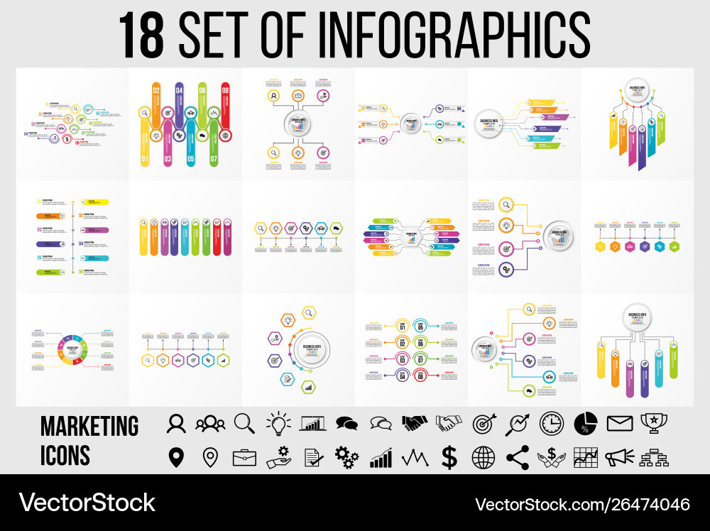 Set of infographics elements design template Set of infographics elements design template vector image