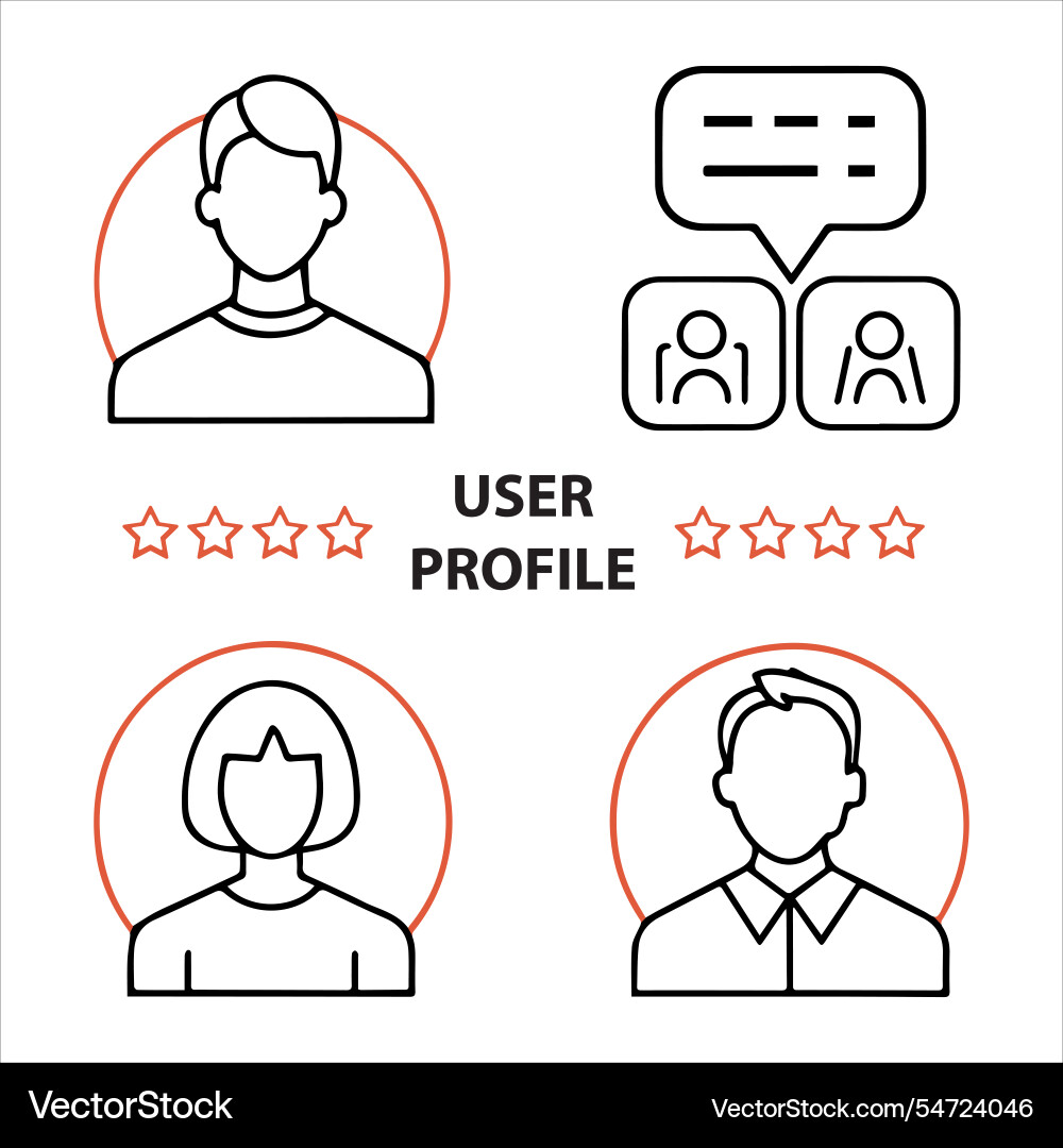 Web user profile icon set file vector image